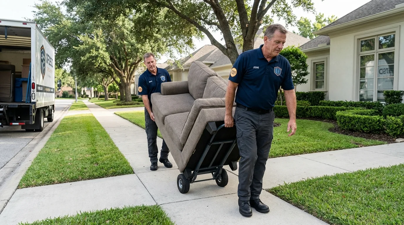 Local residential moving crew loading furniture in Moscow, ID